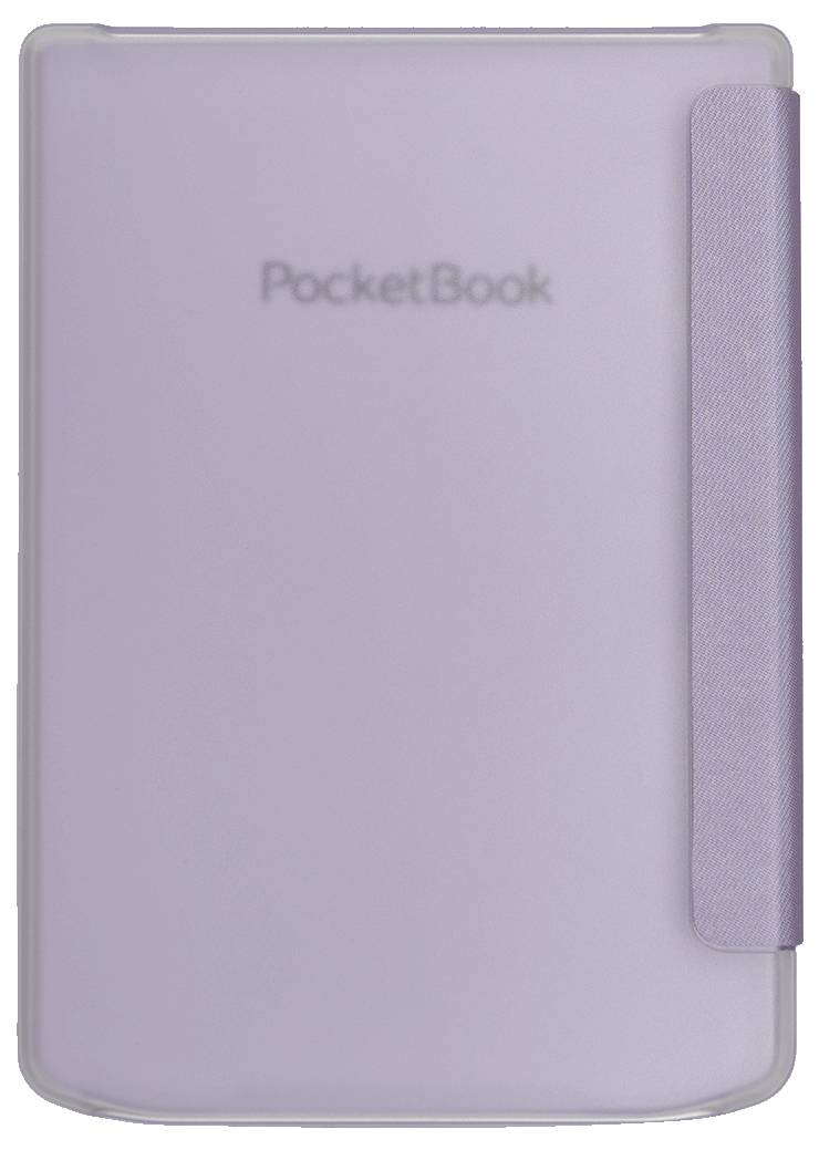 Čítačka Lavender PocketBook v ochrannom obale, zobrazená zavrená a v strede.