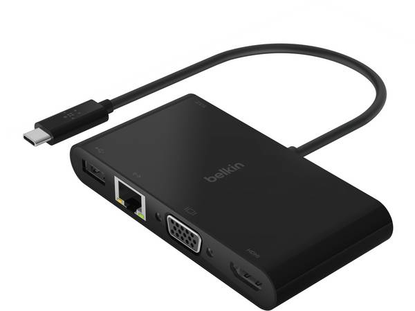 Belkin USB 2.0 adaptér [1x USB-C® - 5x HDMI®, RJ45, USB 3.0, USB-C®, VGA]