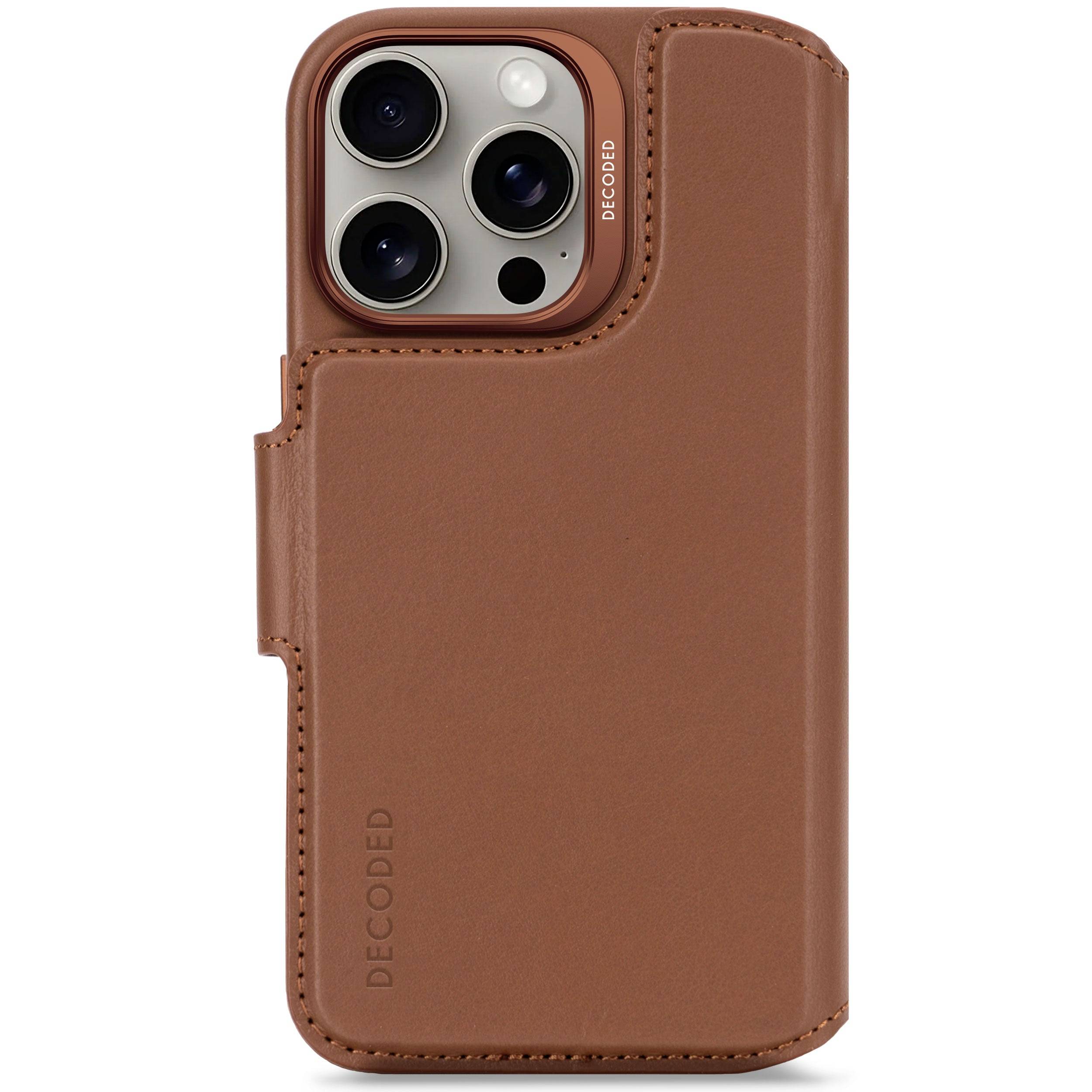 Decoded Decoded Leather Detachable Wallet iPhone zadný kryt na mobil iPhone 16 Pro hnedá-0