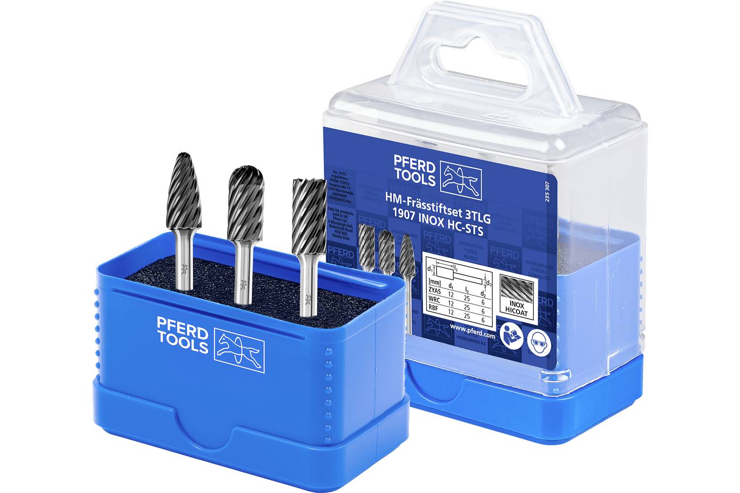 PFERD TOOLS 21901908 Freesstiftset Afmeting, &Oslash; 12 mm Schachtdiameter 6 mm