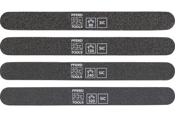 PFERD TOOLS 40110050 Sada brúsnych pilníkov PFERD TOOLS, 4-dielna. SF-R 180x19x5mm SIC 80, 120, 240, 320 na jemné brúsenie a dokončovanie  180 mm 1 sada
