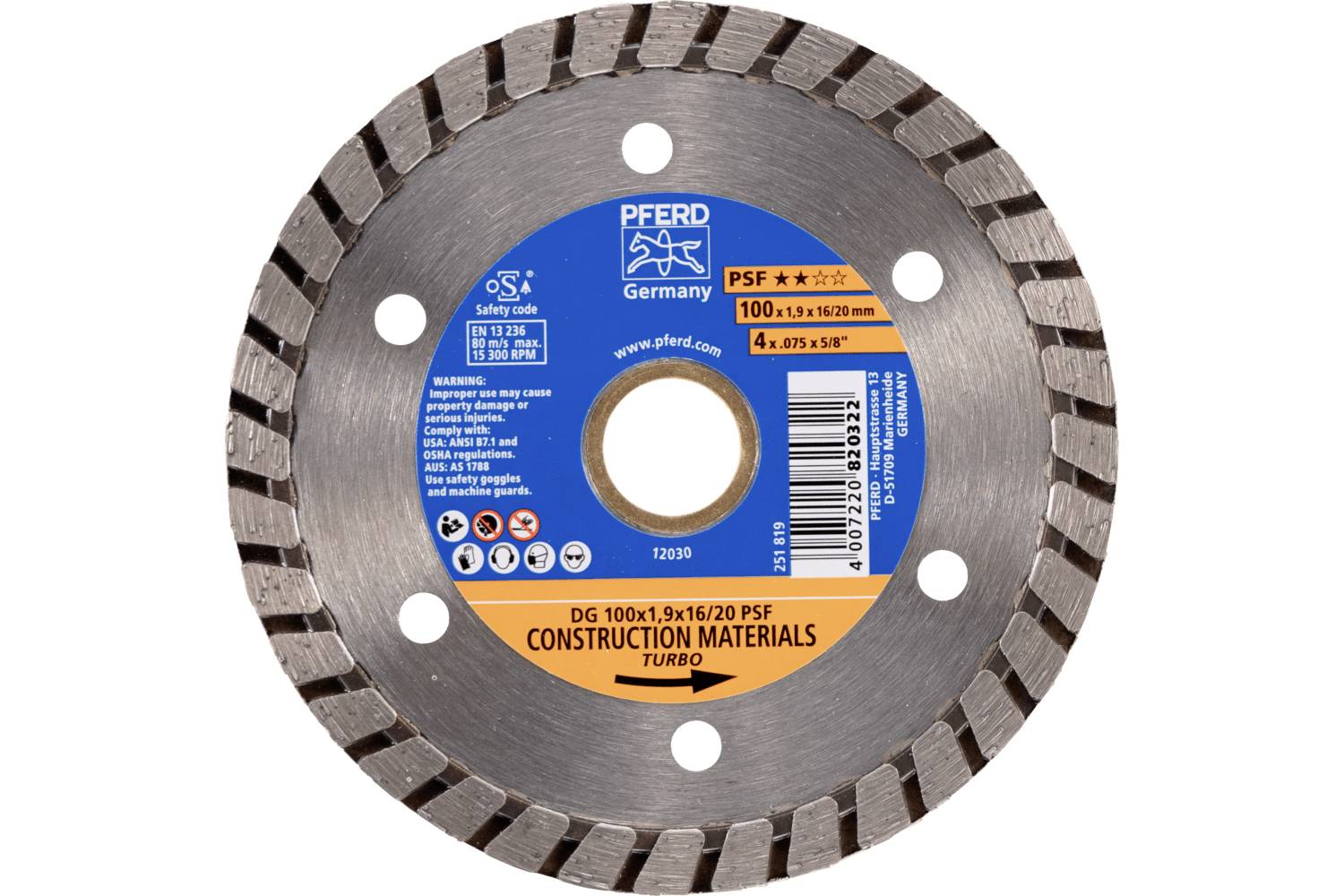 PFERD TOOLS 68300036 DG 100x1,9x16/20 START Diamanten doorslijpschijf Diameter 100 mm Boordiameter 20 mm Baksteen, Staalbeton, Steen, Beton 1 stuk(s)