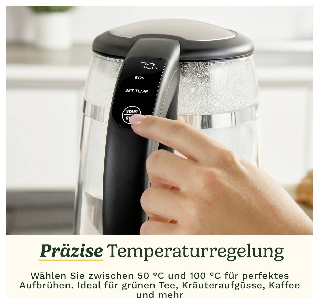 Cuisinart GK19E rýchlovarná kanvica, Cool touch puzdro, teplota varu, číre sklo, GK19E-3