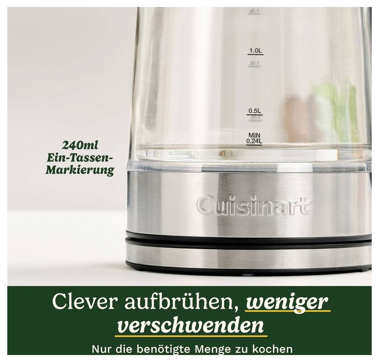 Cuisinart GK15E rýchlovarná kanvica, číre sklo, GK15E-3