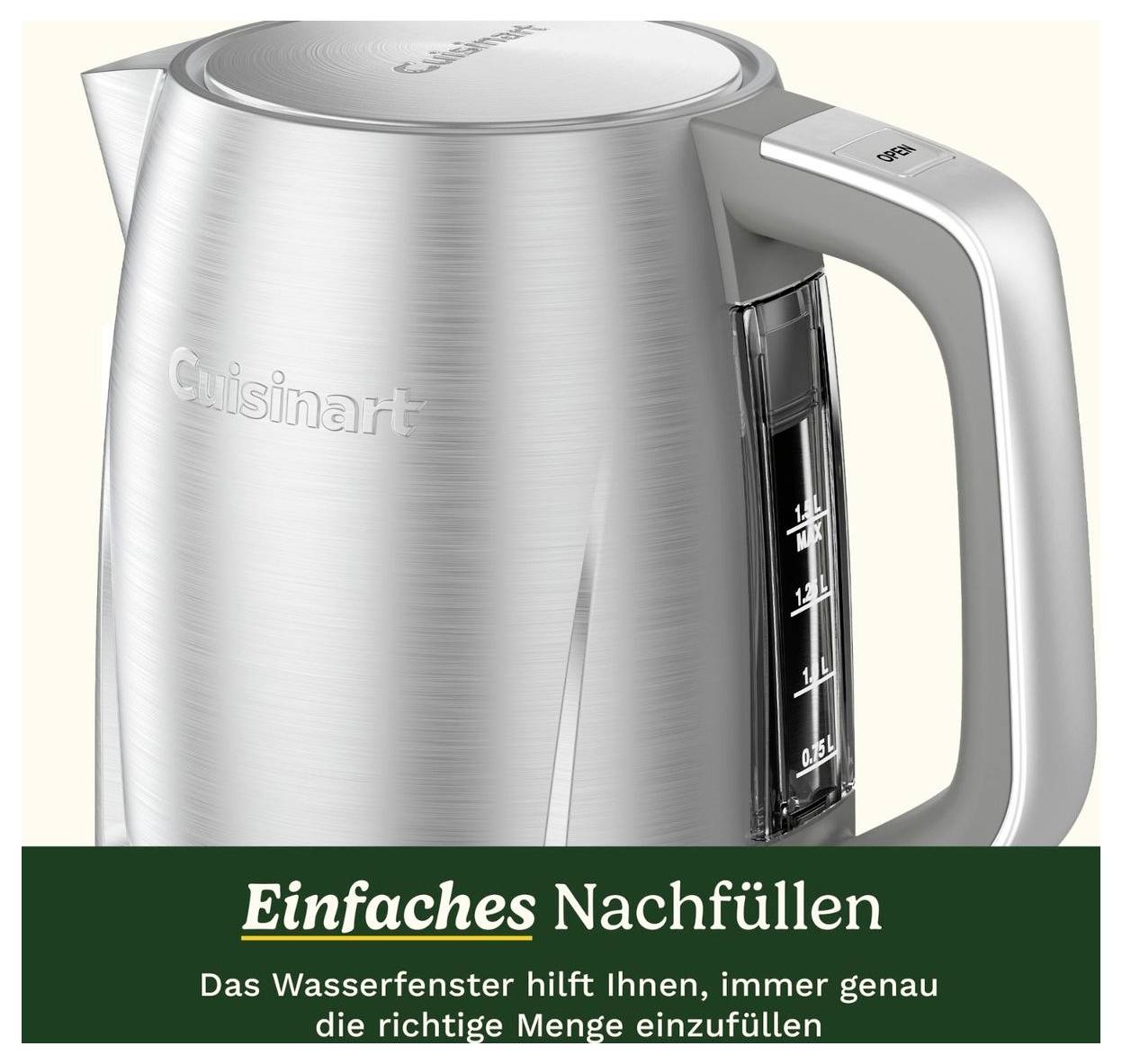 Cuisinart JK1600E rýchlovarná kanvica, nerezová oceľ, JK1600E-3