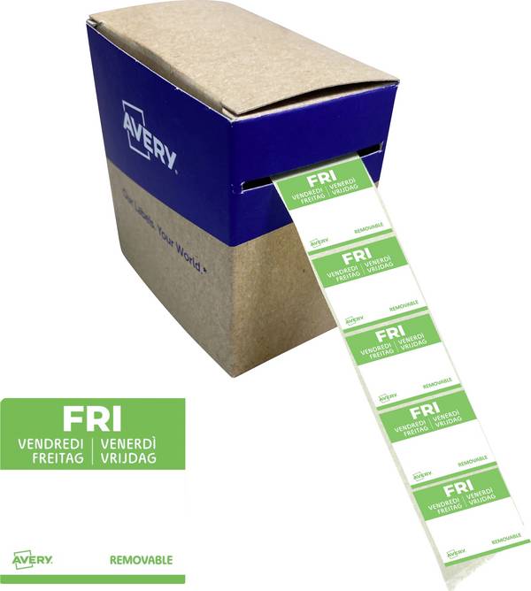 Avery-Zweckform DLSFRIREV-1000  25 x 25 mm papier  zelená 1 ks premiestniteľné viacúčelové etikety