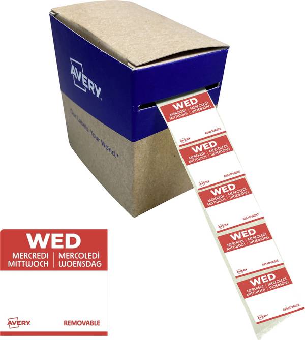 Avery-Zweckform DLSWEDREV-1000  25 x 25 mm papier  červená 1 ks premiestniteľné viacúčelové etikety