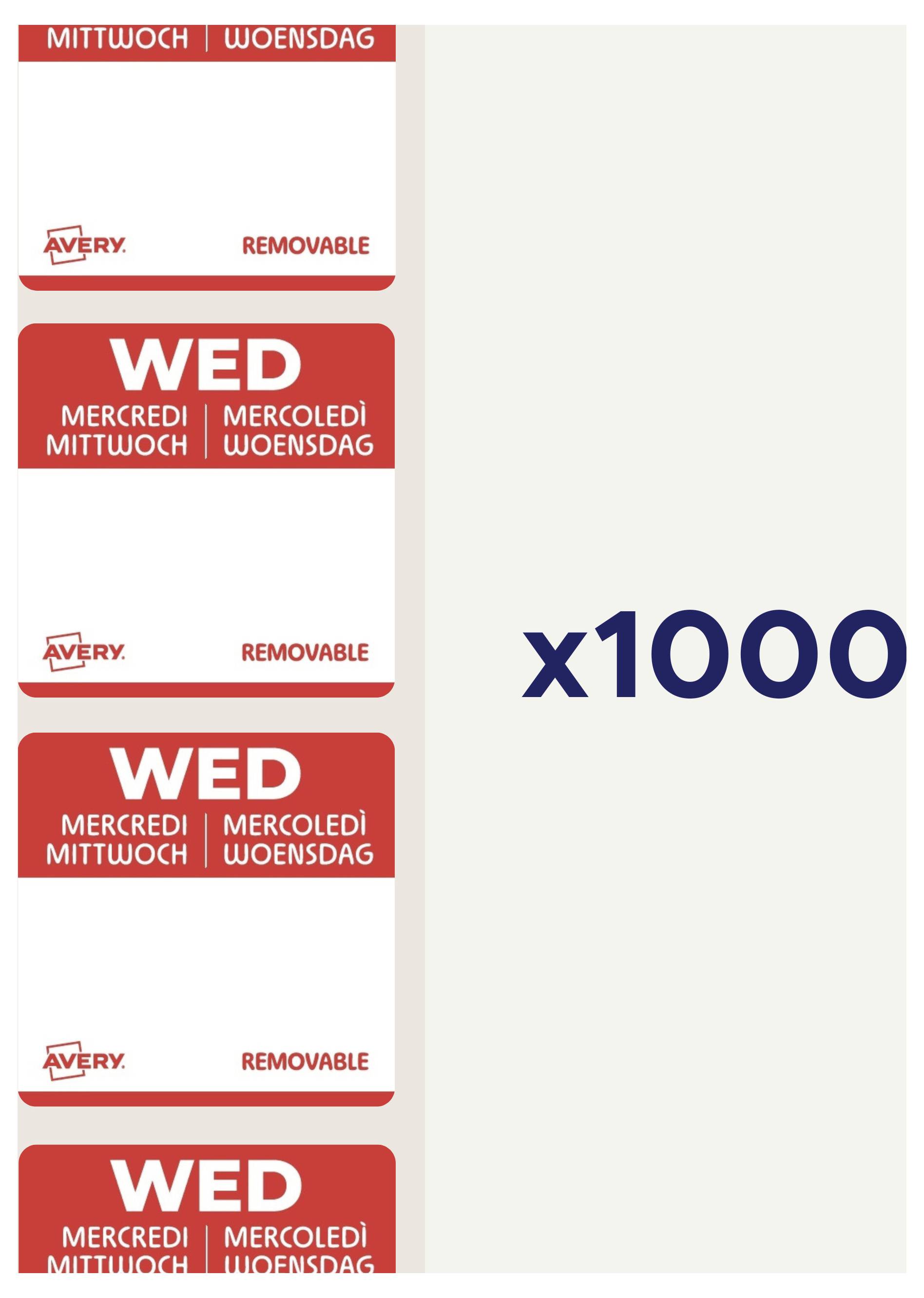 Avery-Zweckform DLSWEDREV-1000 25 x 25 mm papier červená 1 ks premiestniteľné viacúčelové etikety-7