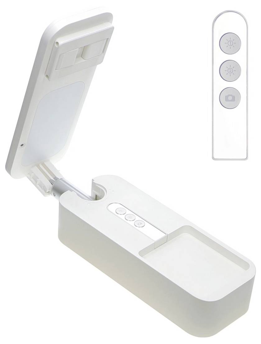 Biely prenosný UV sterilizačný box s klapovacím viekom, podnožom a trojgombíkovým ovládacím panelom zobrazený v otvorenom pohľade s detailným zoomom na gombíky