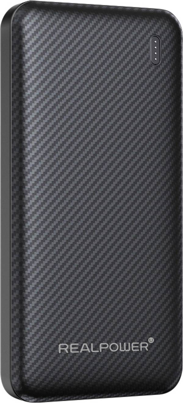 RealPower  powerbanka 10000 mAh, Quick Charge, Dodávka energie, USB-A, USB-C®, čierna