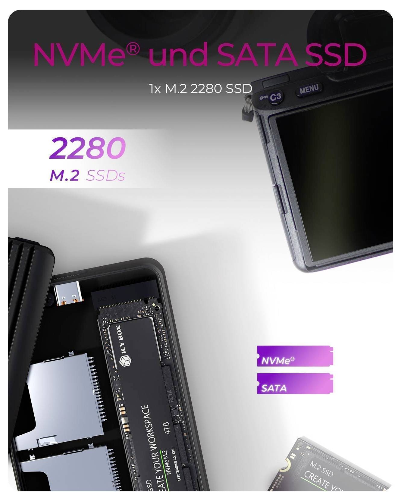 ICY BOX 61154 M.2 SSD puzdro 2280 USB-C™ (USB 3.2 Gen 2)-3