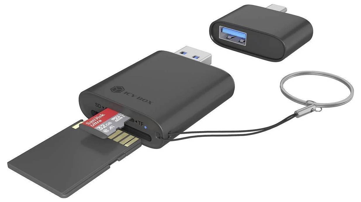 ICY BOX IB-CR204-CU3 externá čítačka pamäťových kariet USB 3.2 (Gen 1x1), USB-C™ (USB 3.2 Gen 1) čierna-1
