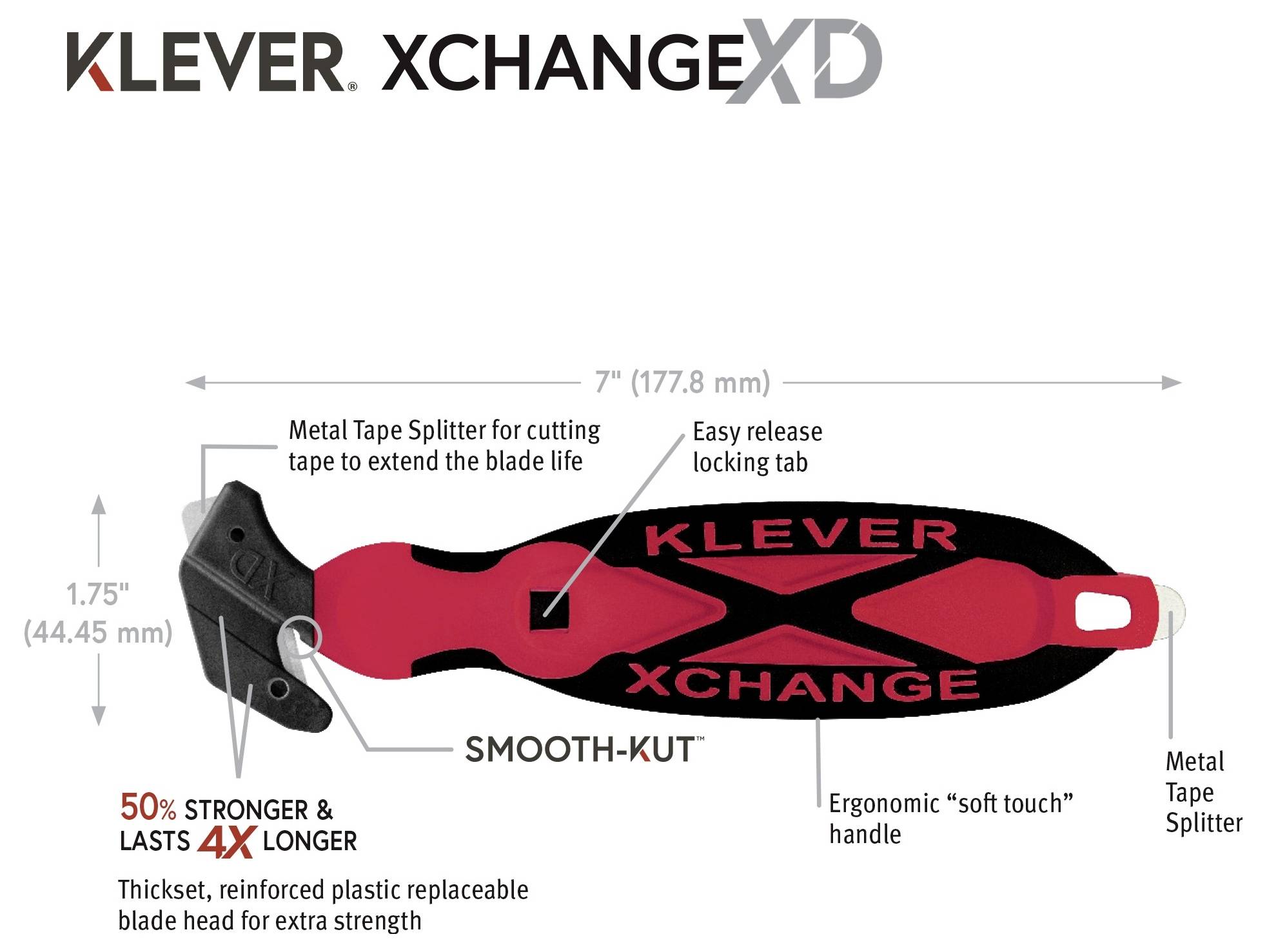 KLEVER KCJ-XC-65R XChange™ 65 bezpečnostný nôž červenočierna,10 ks KLEVER KCJ-XC-65R 10 ks-7