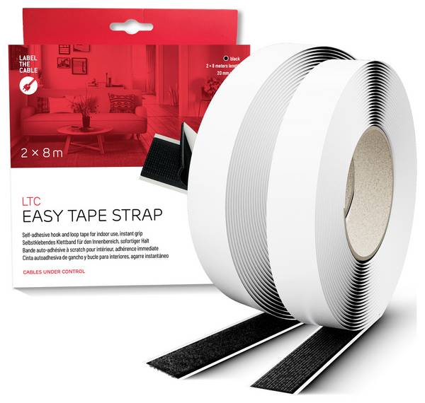 Label the Cable LTC EASY TAPE STRAP pásik so suchým zipsom, (d x š) 8 m x 20 mm, čierna, 8 m