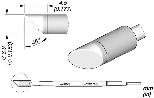 JBC Tools JBC-C210041 spájkovací hrot #####Meißelform, abgeschrägt   Obsah 1 ks