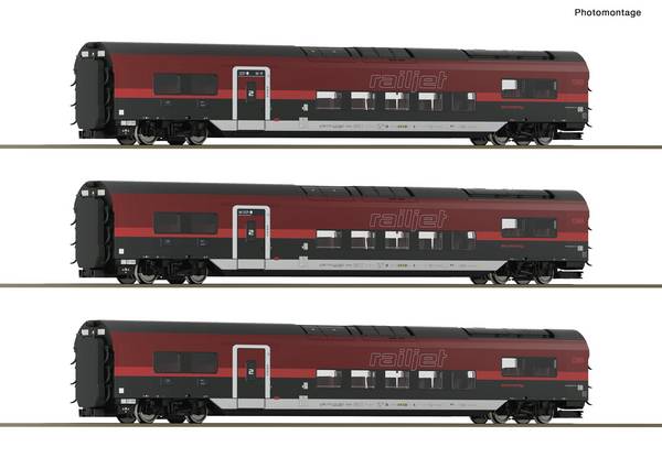 Roco 6220179 H0 3-dielna sada 2: Railjet novej generácie (AC) Súprava vagónov č. 2 Rakúskych federálnych železníc