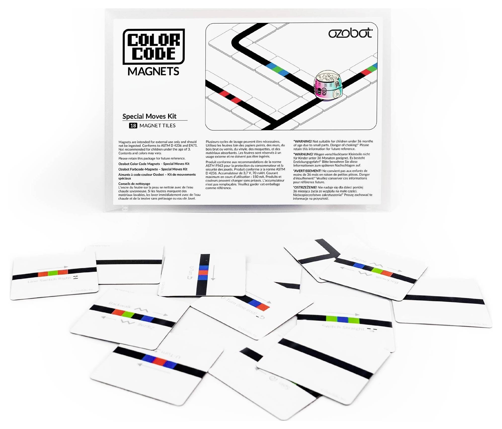 Ozobot Sada magnetov na pohyb Farbcode Folder-1