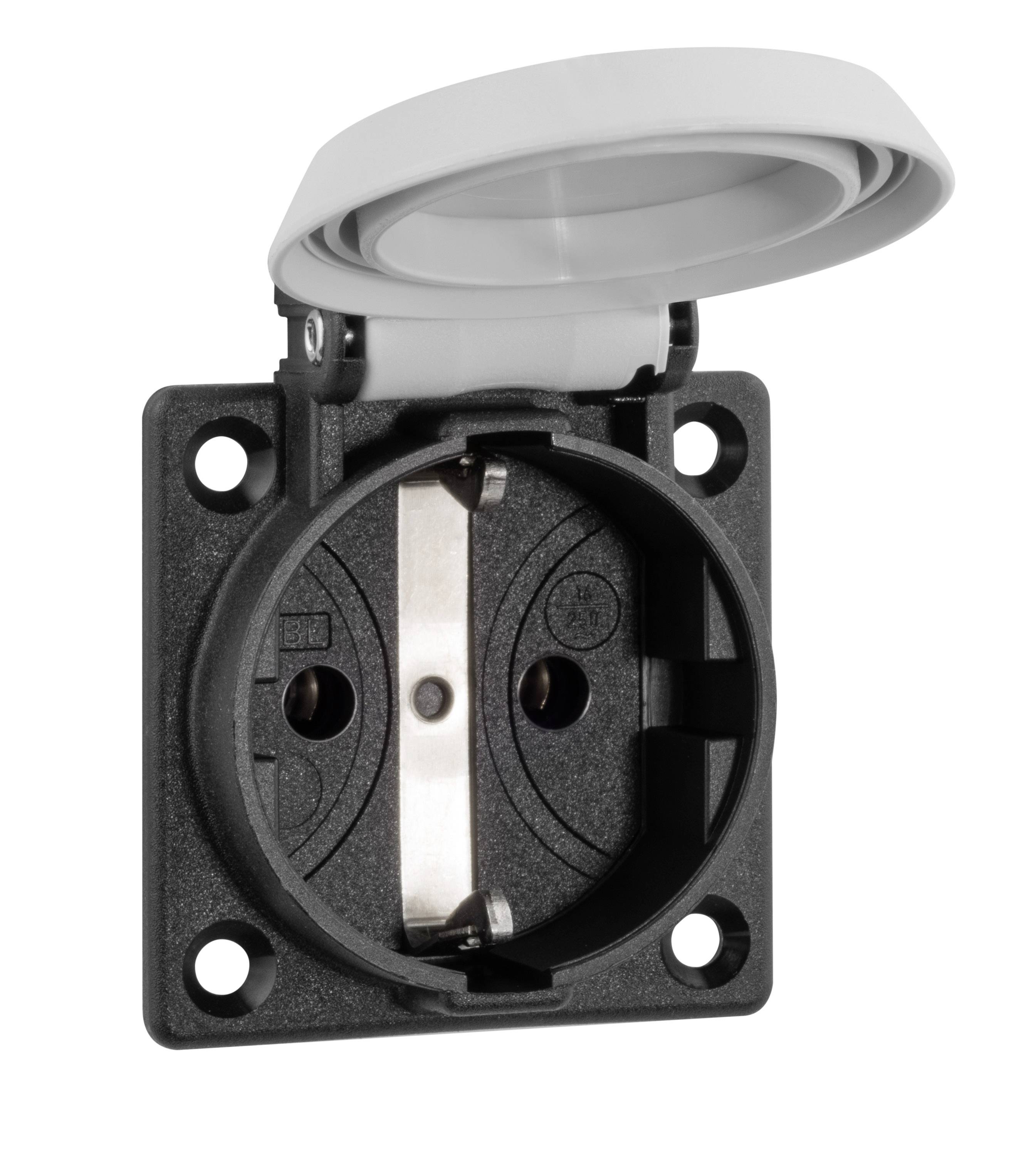 ABL Sursum 1661060 Stopcontact (inbouw) Halogeenvrij, Met deksel IP54 Grijs