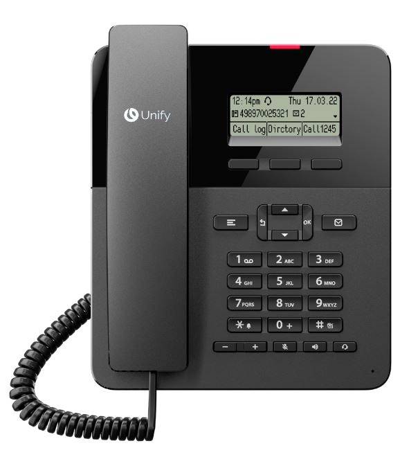 Unify CP110 G2 Vaste VoIP-telefoon Handsfree, Headsetaansluiting, PoE Monochroom display Zwart