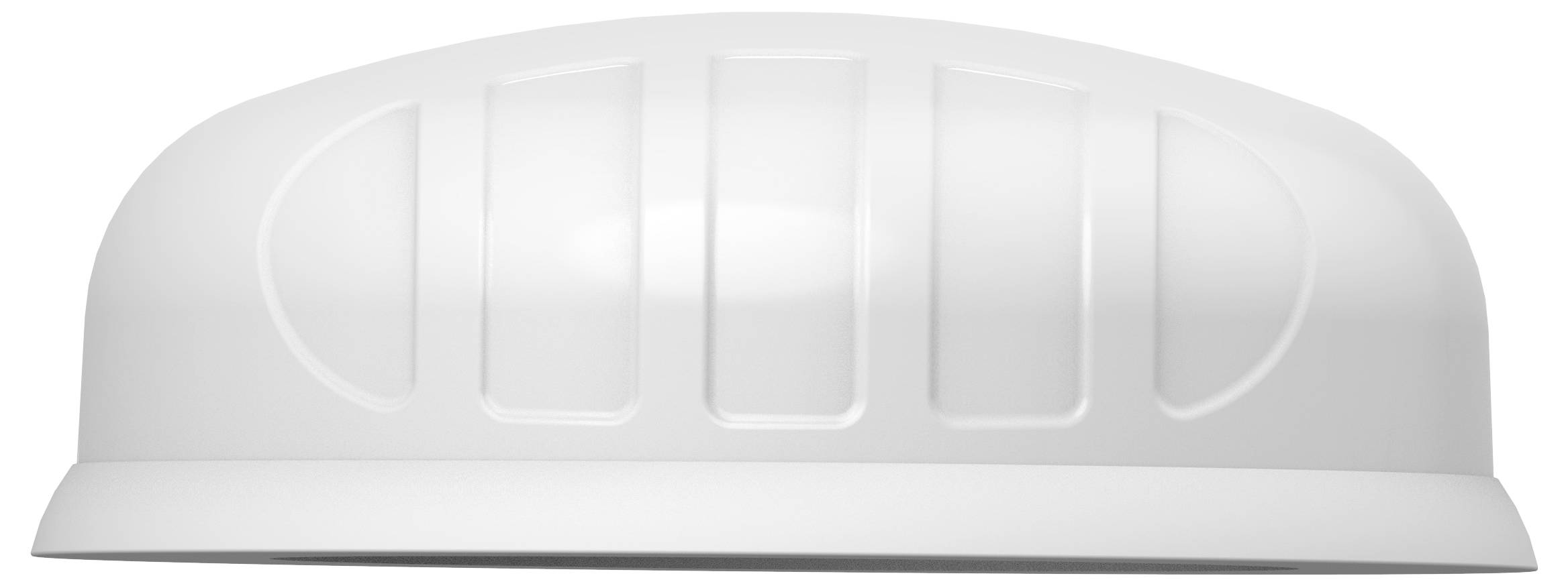 Biely jednorazový penový krabičký obal na potraviny, zatvorený a pohľad zhora.