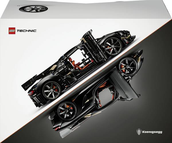 42232 LEGO® TECHNIC Hyperšportové auto Spear od Koenigseggu Sadair; pretekárske auto s piestovým motorom V8, tlmičmi Triplex a režimom ducha; nápad na darček pre dospelých