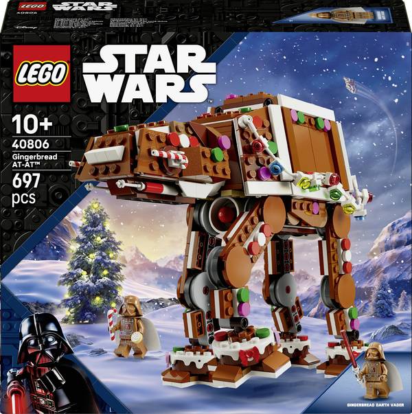 40806 LEGO® STAR WARS™ Perníková chalúpka AT-AT™; vianočná stavebnica pre deti; slávnostný stavebný projekt