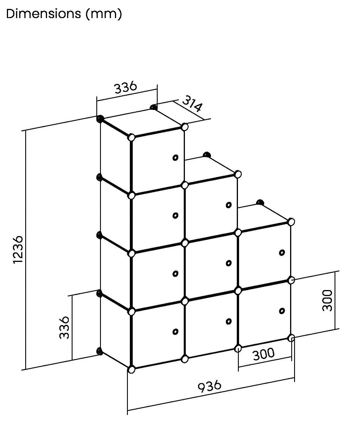 TOOLCRAFT TO-11386269 Policový systém TOOLCRAFT pre domácich majstrov 30x30 (9), (š x v x h) 300 x 300 x 300 mm, PP, čis-7