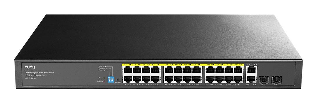 Cudy GS1026PS2  GS1026PS2 24-Port Gigabit Switch Po Netwerk switch