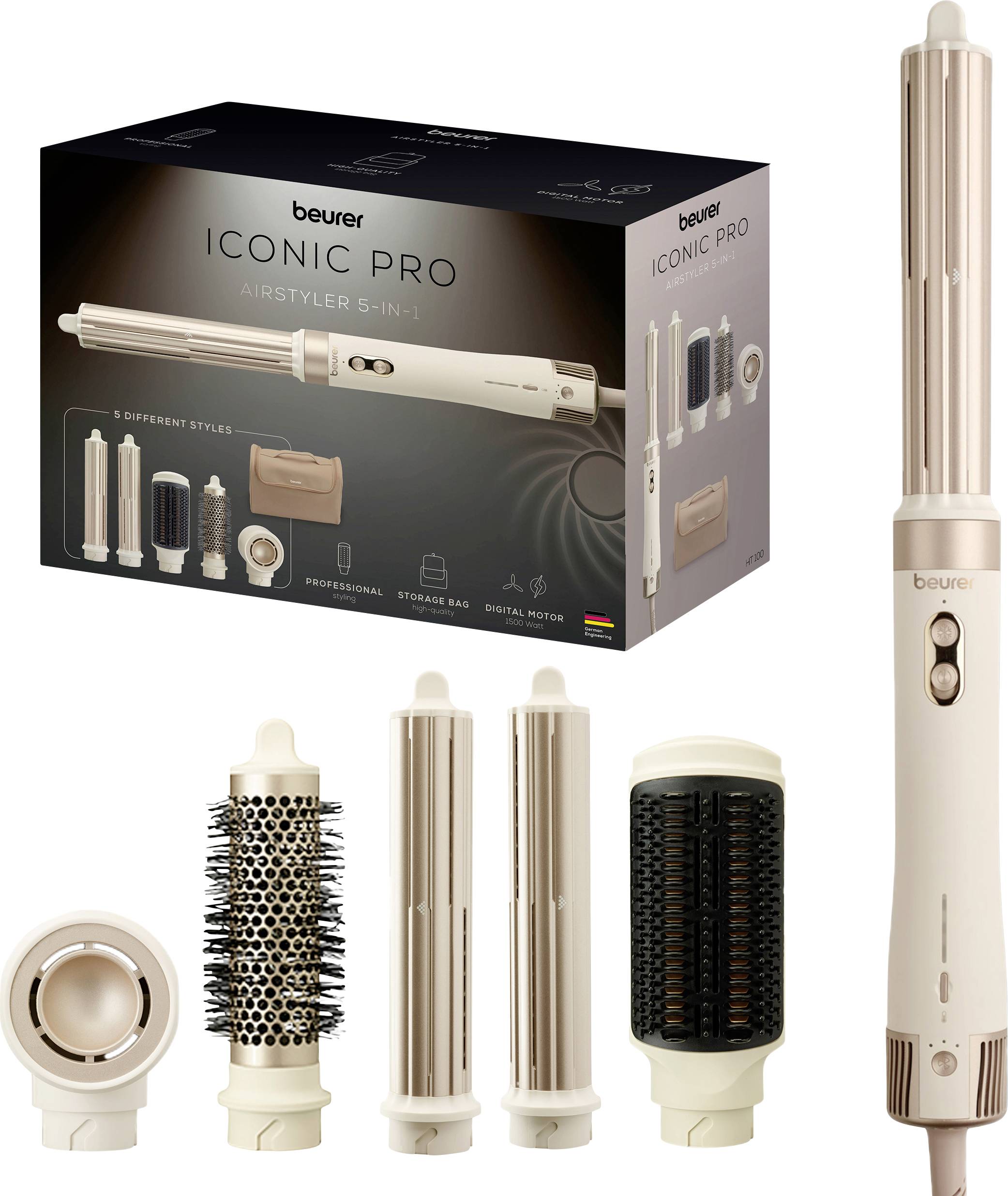 Beurer HT 100 Multistyler Zwart Met ionisering, Met krulfunctie, Met warmeluchtstyler