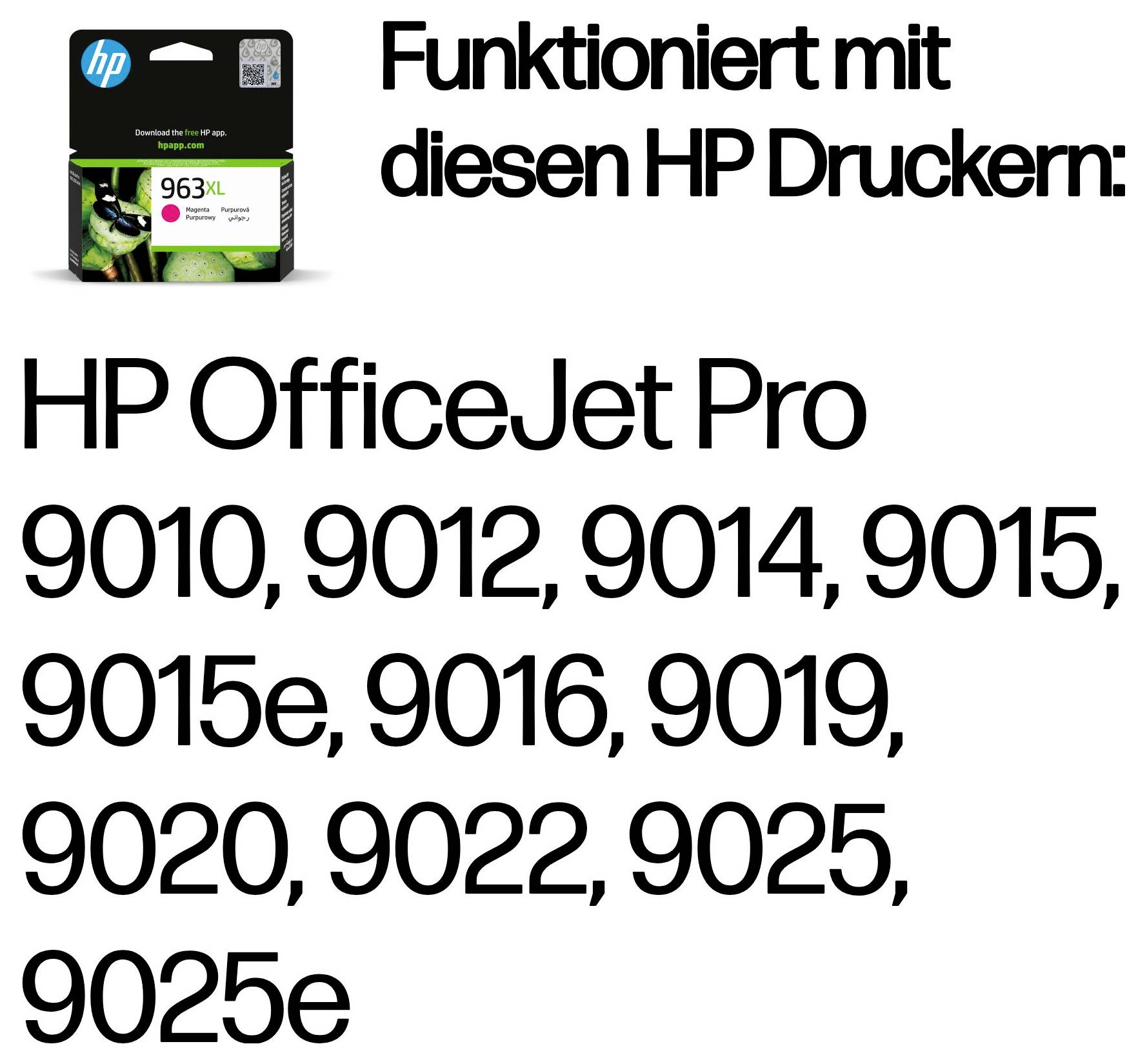 HP náplň do tlačiarne kompatibilná s tlačiarňami OfficeJet Pro: 9010, 9012, 9014, 9015, 9015e, 9016, 9019, 9020, 9022, 9025, 9025e.