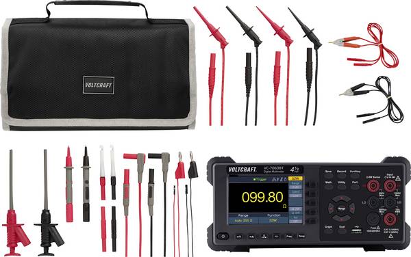 Stolový multimeter VOLTCRAFT VC-7060BT s meracími káblami MLSET-120