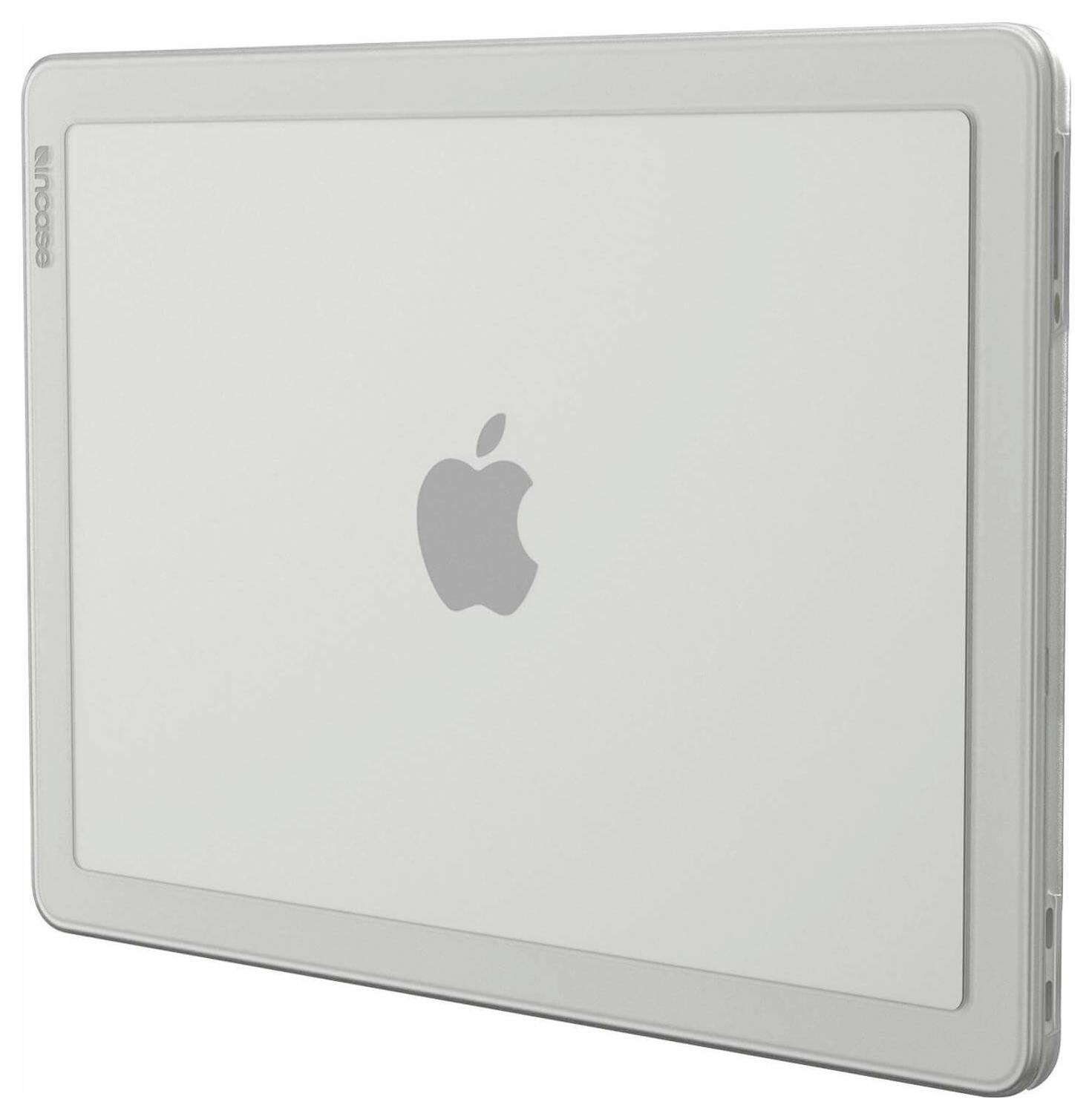 Strieborný iPad od Apple so centrovým logom Apple, zobrazený z chrbta v bočnom pohľade.