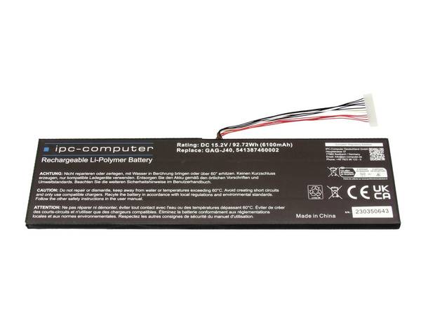 ipc-computer akumulátor do notebooku Akku GAG-J40 REPLACE 15.20 V 6100 mAh IPC-Computer