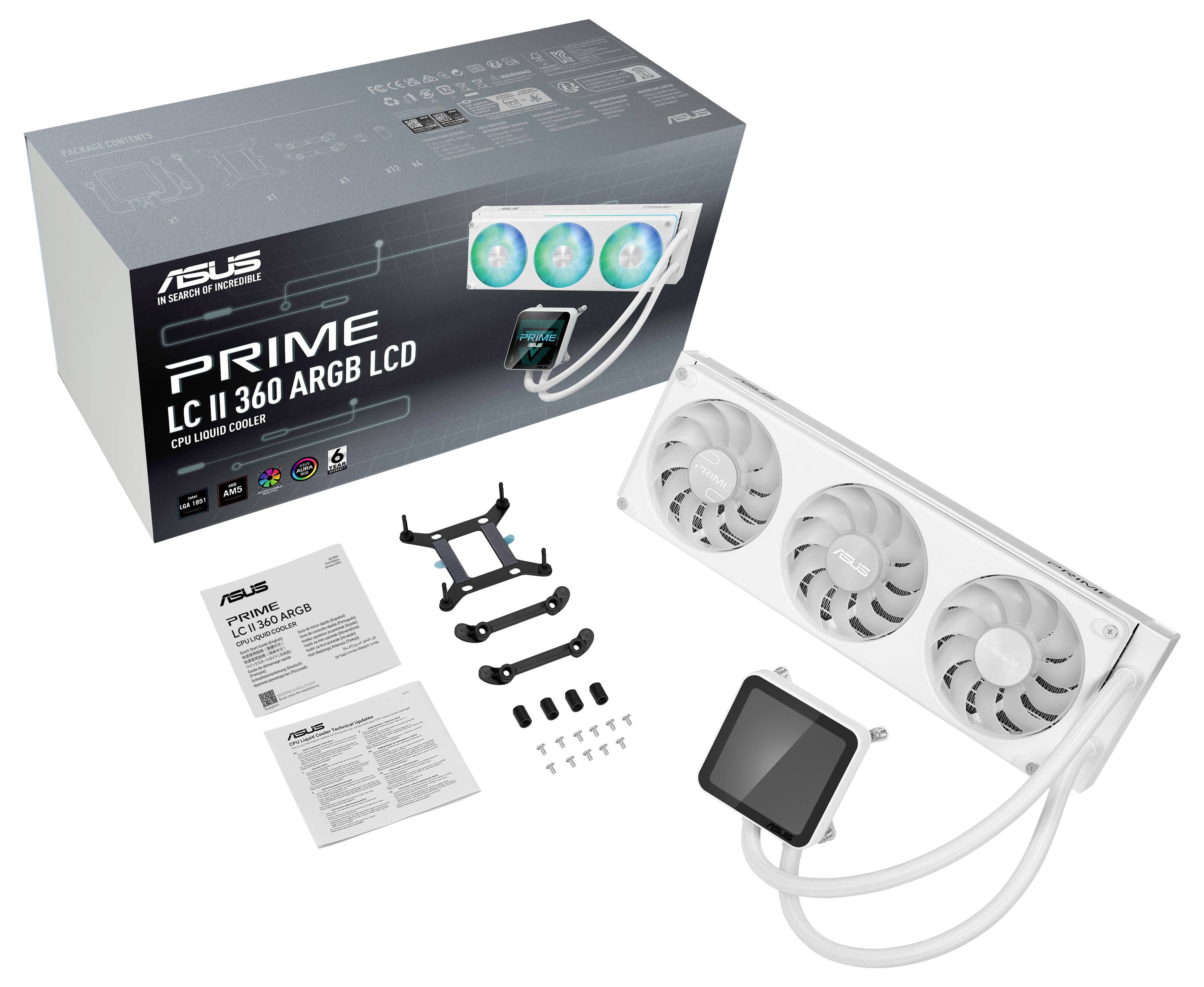 Asus PRIME LC II 360 ARGB LCD WHT AiO C PC water cooling-17