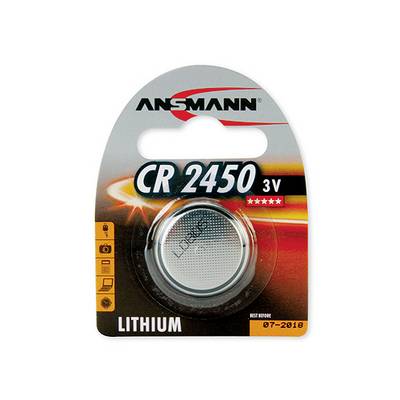 Ansmann CR2450 3V lítiumová gombíková batéria v maloobchodnom balení.