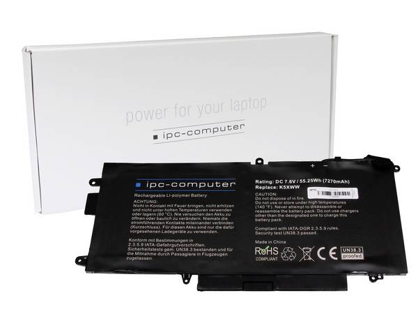 ipc-computer akumulátor do notebooku Akku K5XWW-H REPLACE 7.60 V 7270 mAh IPC-Computer