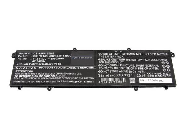 ipc-computer akumulátor do notebooku Akku 0B200-04140200 REPLACE 11.61 V 5800 mAh IPC-Computer