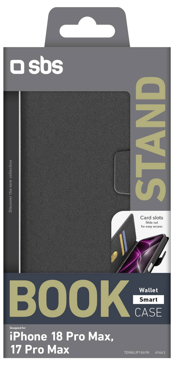 sbs mobile Wallet Smart Booklet Apple iPhone 18 Pro Max, iPhone 17 Pro Max čierna-1
