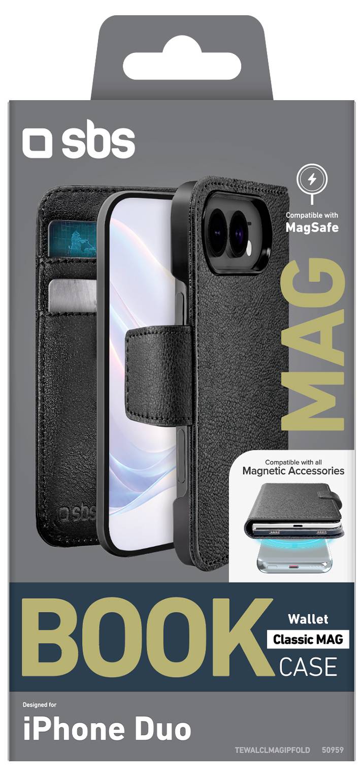 sbs mobile Wallet Classic Mag Booklet Apple iPhone DUO čierna-1