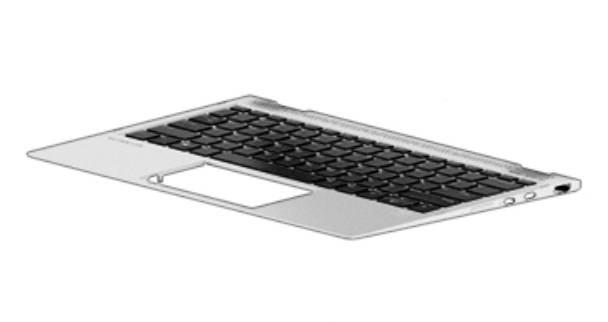 HP L02471-051 Spodná časť puzdra + klávesnica čierna, strieborná