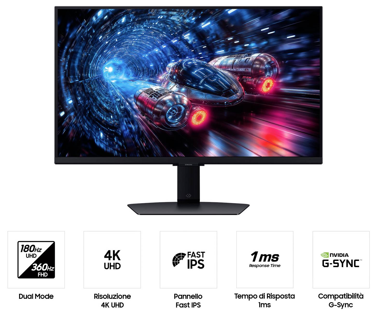 Samsung Odyssey G7 (G70F) herný monitor 68.6 cm (27 palca) En.trieda 2021 F (A - G) 3840 x 2160 Pixel 1 ms IPS LCD-3