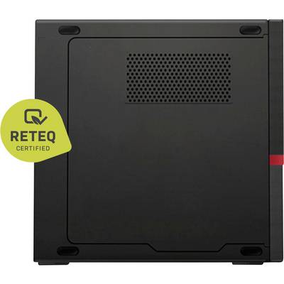 Čierne zariadenie alebo panel pohľad zozadu, s ventiláciou a žltým znakom 'RETEQ CERTIFIED' na ľavej hrane.