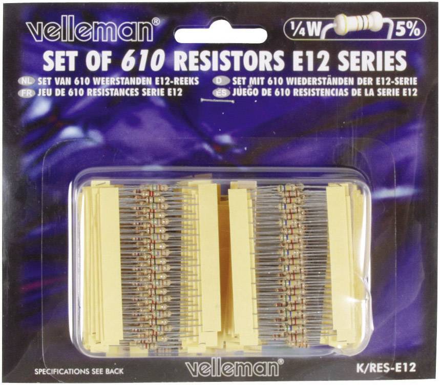 Whadda K/RES-E12 K/RES-E12 Assortimento di resistenze a film di carbone assiale 0.25 W 5 % 1 KIT
