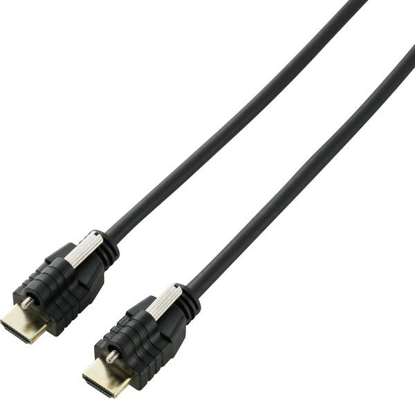 SpeaKa Professional HDMI prepojovací kábel Zástrčka HDMI-A, Zástrčka HDMI-A 3.00 m čierna SP-9784188 4K UHD, audio return channel, pozlátené kontakty, možno skrutkovať HDMI kábel
