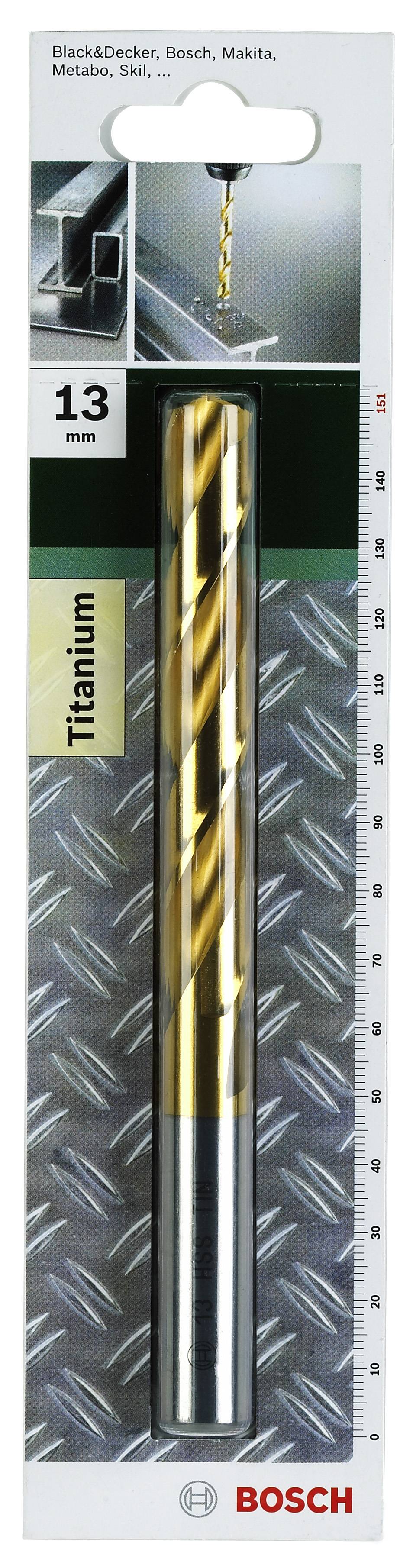 Balenie vrtáka s titánovým vrtákom 13 mm. Vhodné pre Black & Decker, Bosch, Makita, Metabo. Vhodné na vŕtanie do kovu.