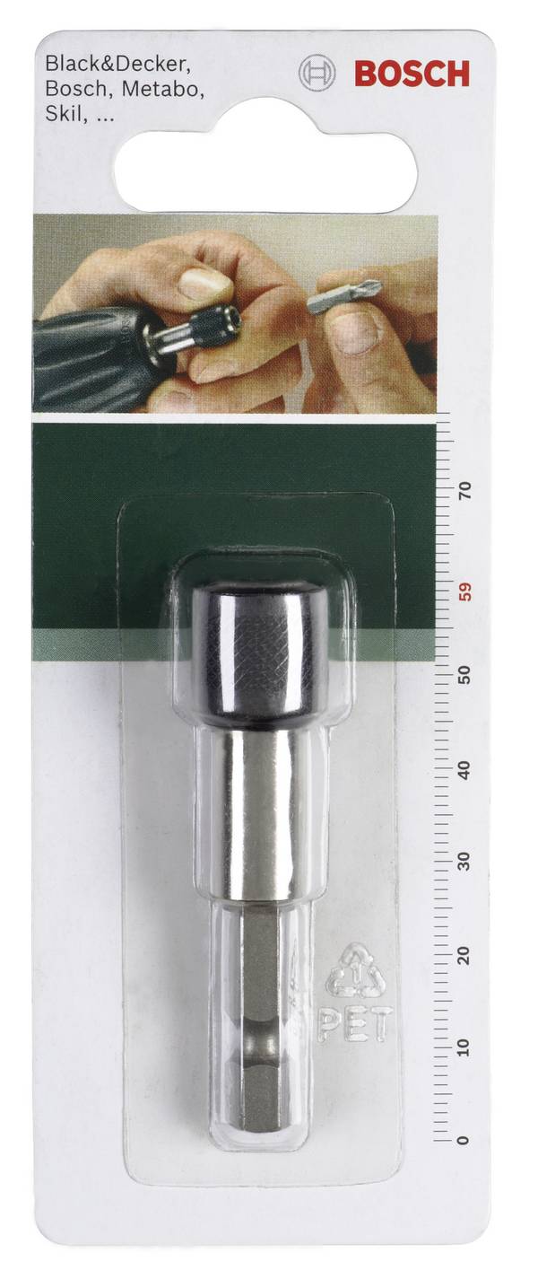 Bosch Accessories  2609255902 Univerzálny držiak 1/4 "vonkajšia šesťhranná stopka, s rýchloupínacím skľučovadlom 59 mm 1/4" (6,3 mm)