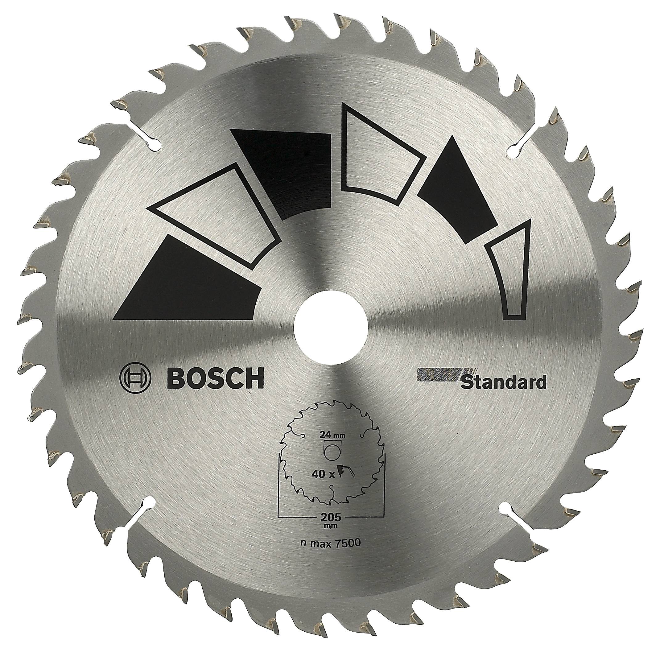 Bosch Accessories Standard 2609256822 tvrdokovový pílový kotúč 205 x 24 mm Počet zubov (na palec): 40 1 ks