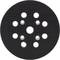 Čierna brúsna kotúč s deviatimi otvormi, symetricky usporiadanými.