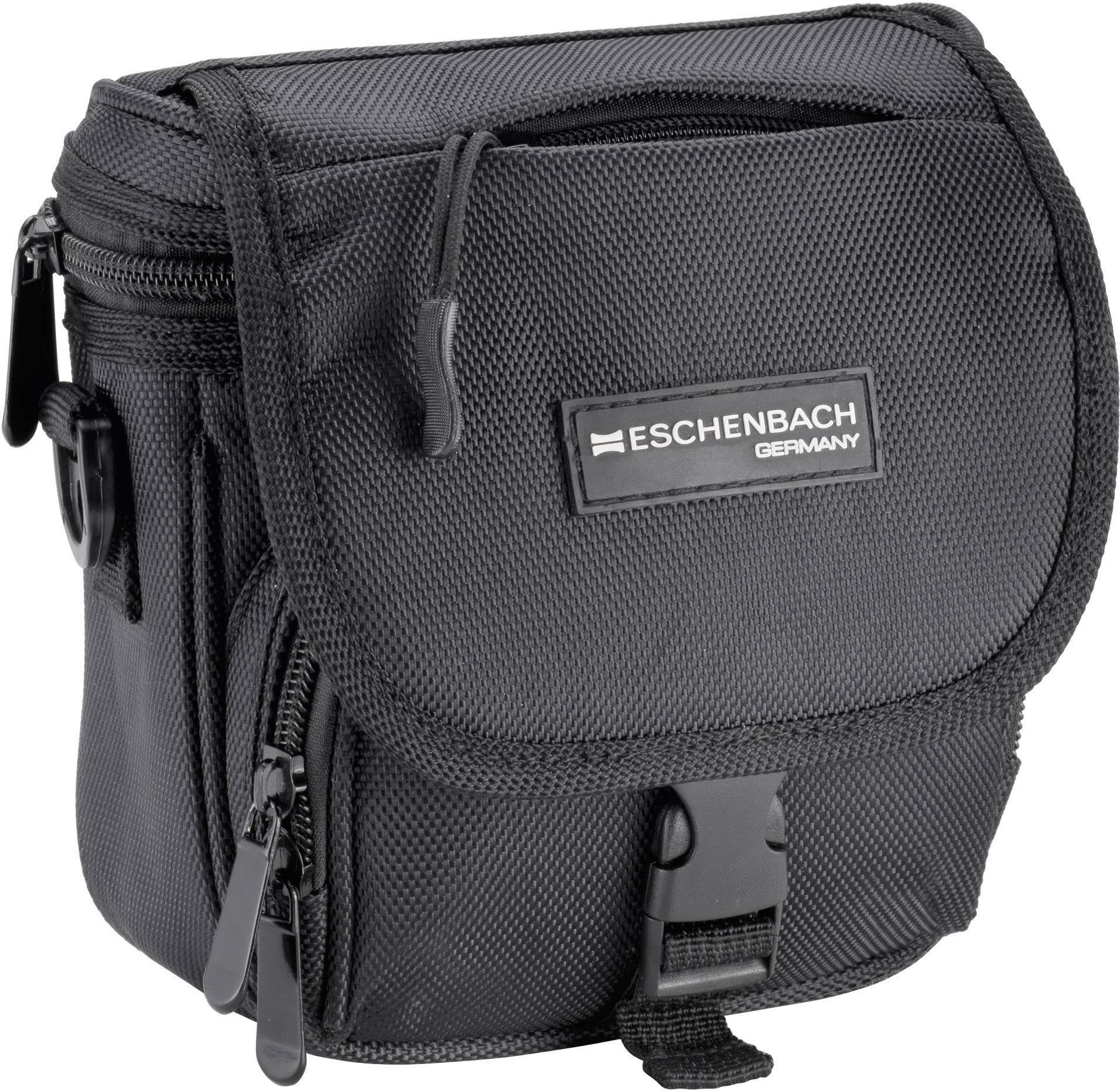 Čierna fotografická taška značky Eschenbach Germany so zipsom a rukoväťou, vhodná na uloženie fotoaparátu a príslušenstva.