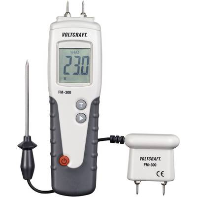 Hydrometер od spoločnosti Voltcraft, model FM-300, zobrazuje nameranú hodnotu 23,0 na digitálnom displeji. Zariadenie je vybavené dvoma sondami.
